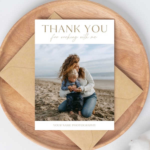 Thank You Note Photographer to Client, Thank You Letter Photographer Client, Thank You Card, 5x7 Thank You Card, Editable thank you card c09