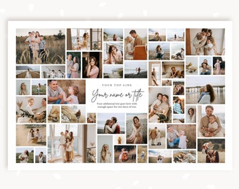 36x24 Photo collage, Poster Collage Template for 51 Photos, Poster size photo collage, Photo Collage Sign Template, Memorial, Funeral