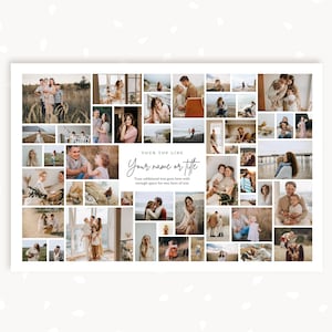36x24 Photo collage, Poster Collage Template for 51 Photos, Poster size photo collage, Photo Collage Sign Template, Memorial, Funeral