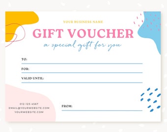 Gift certificate template, Colorful, Canva, PSD, Photography gift card template, Photo Gift Cards, Photography Gift Certificate, colcre