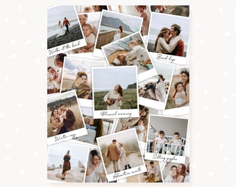 Stacked Pics Photo collage template, Polaroids collage, Canva, Pile of pictures, Photos with text, Overlapping pictures editable collage