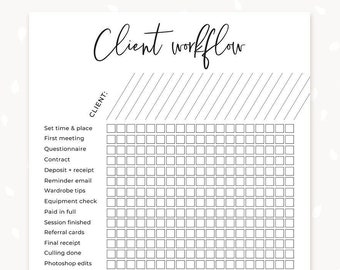 Client workflow for photographers, photography business, photo session workflow checklist, photographer client checklist, to do list, C01