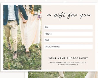 Gift Certificate Template, 7x5 Photo Gift Card, Printable, Photoshop Template, Photography Gift Certificate, PSD, Postcard gift certificate