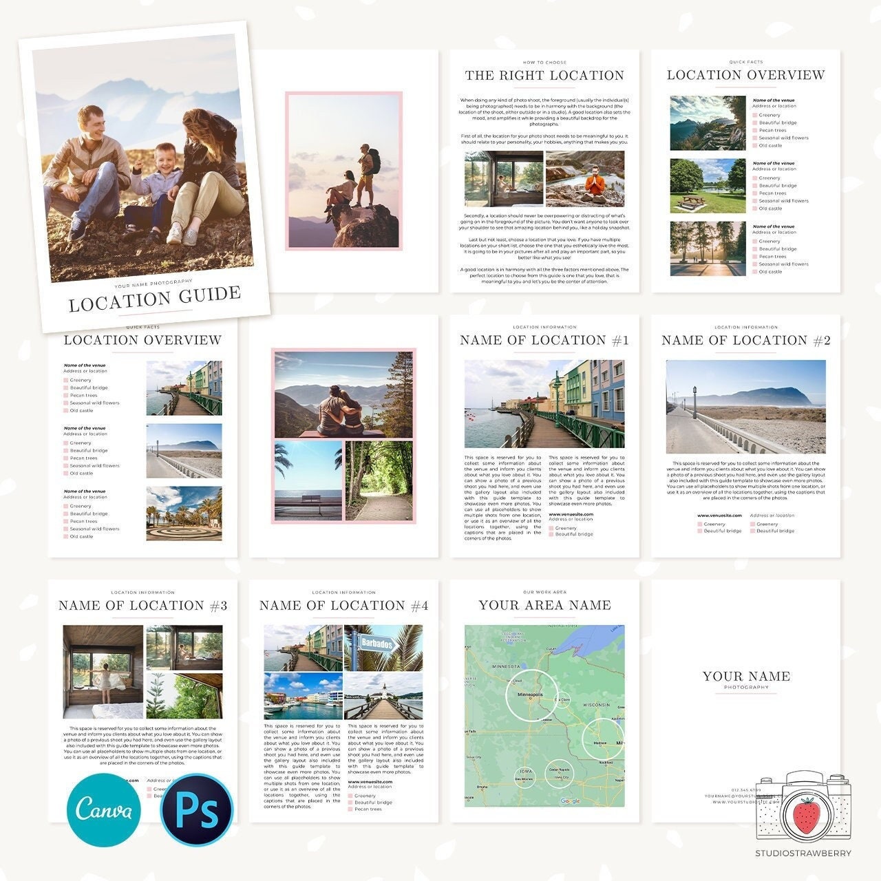 Location Guide Template, Photography Magazine, Welcome Guide, 12 Pages ...
