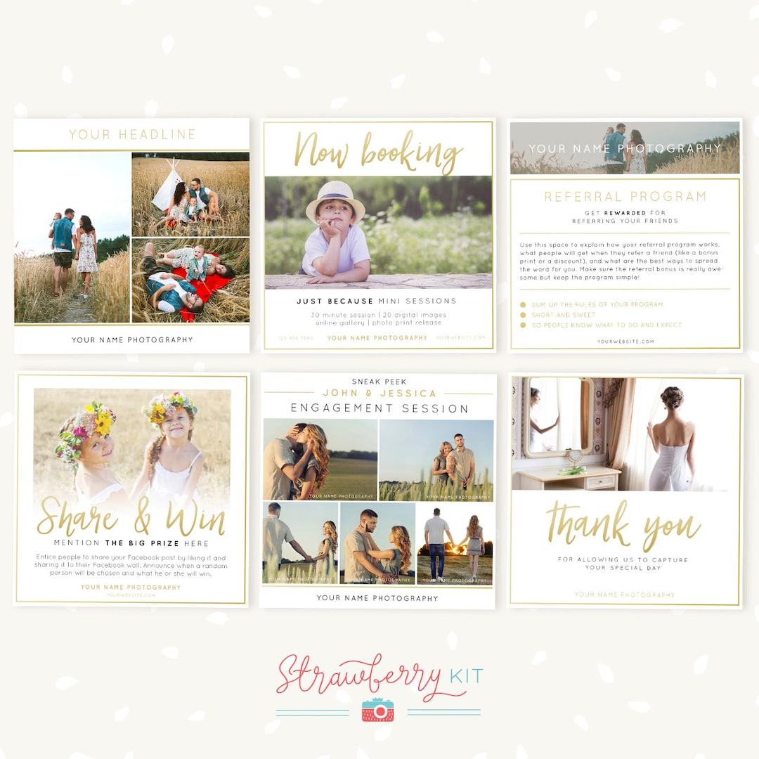 Social Media Templates for Photographers, Facebook Template, Instagram