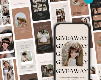 Editable Instagram Story Templates for Photographers | Canva Social Media Marketing Kit | Photography Branding Templates