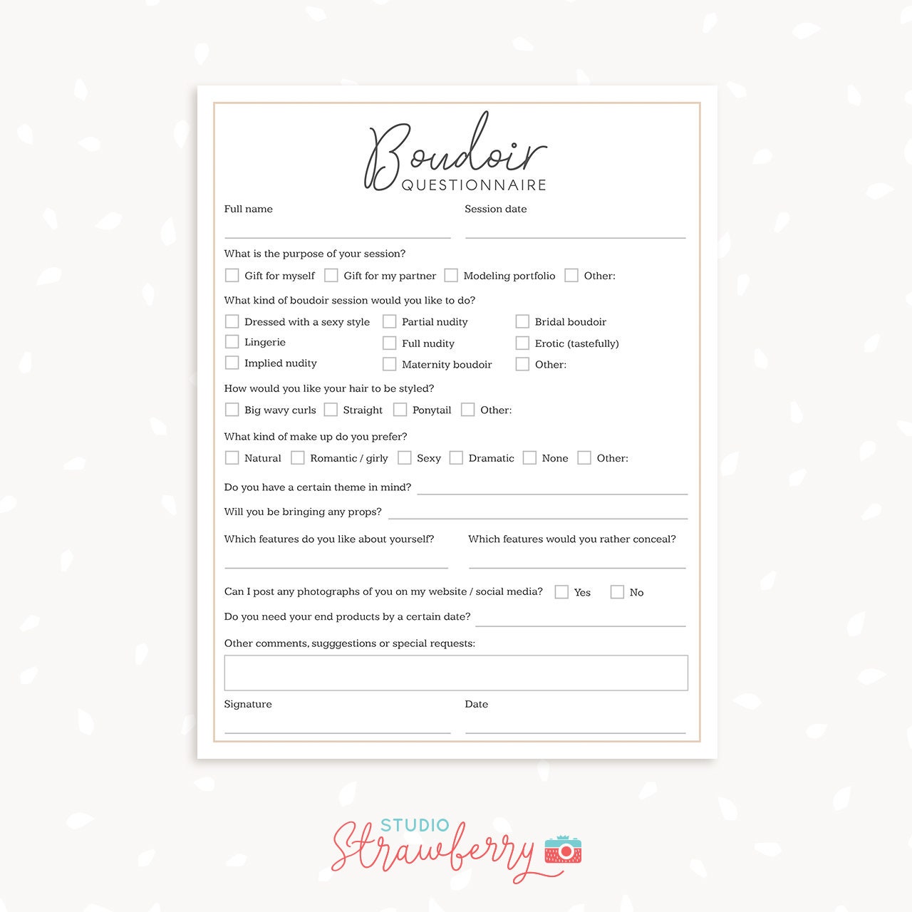 Boudoir Photography Forms Bundle Boudoir template Boudoir Etsy