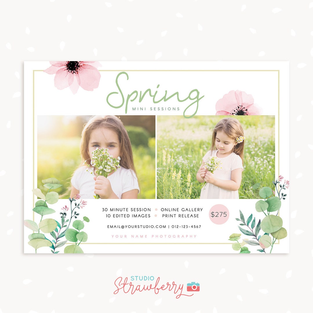 Spring Mini Session Template, Spring Mini Sessions, Floral Spring ...