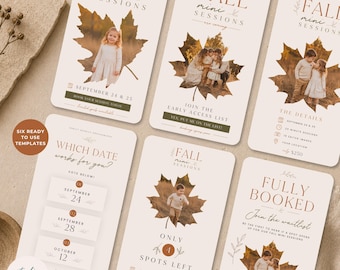 Fall Mini Session Instagram Story Templates for Photographers | Canva