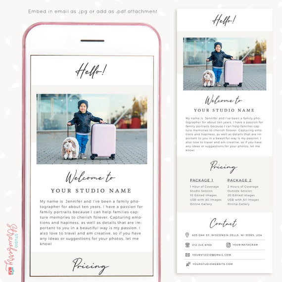 Email Template for Photographers Email Brochure Etsy