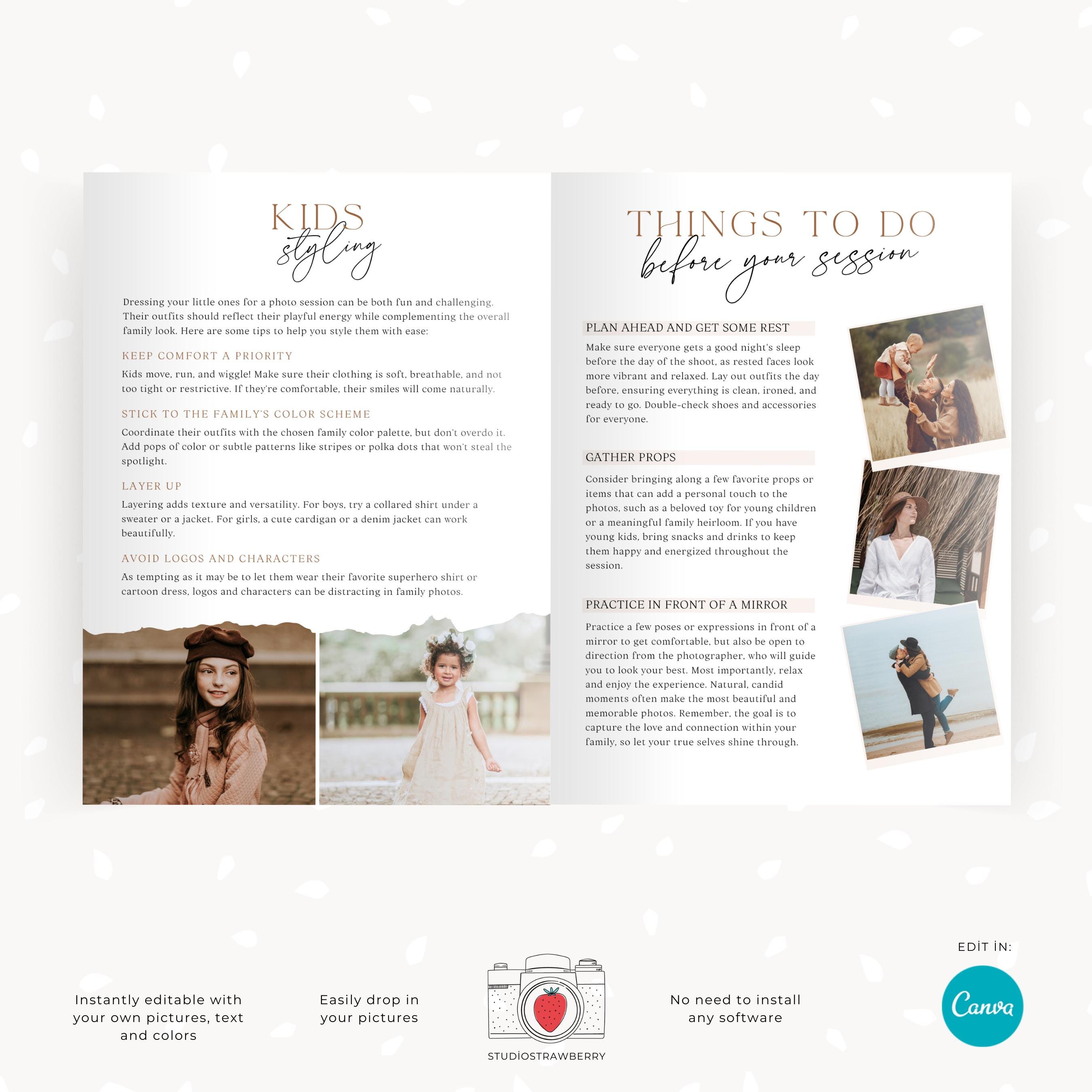 Photo Styling Guide Photography Style Guide Template, Editable Canva Client Styling Guide ...