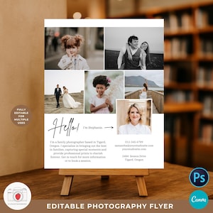 Editable Photography Flyer Template – Canva & Photoshop Flyer for Photographers | Front and Back Marketing Flyer Design