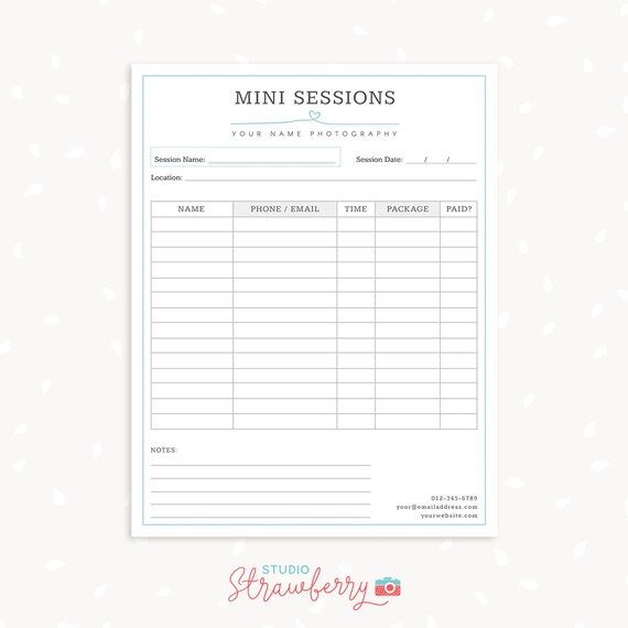 mini sessions sign up form photography forms mini session etsy