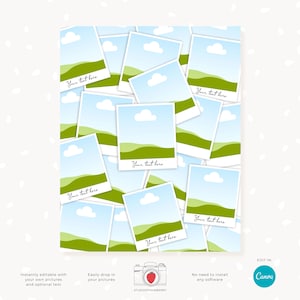 Stacked Pics Photo Collage Template, Polaroids Collage, Canva, Pile of ...