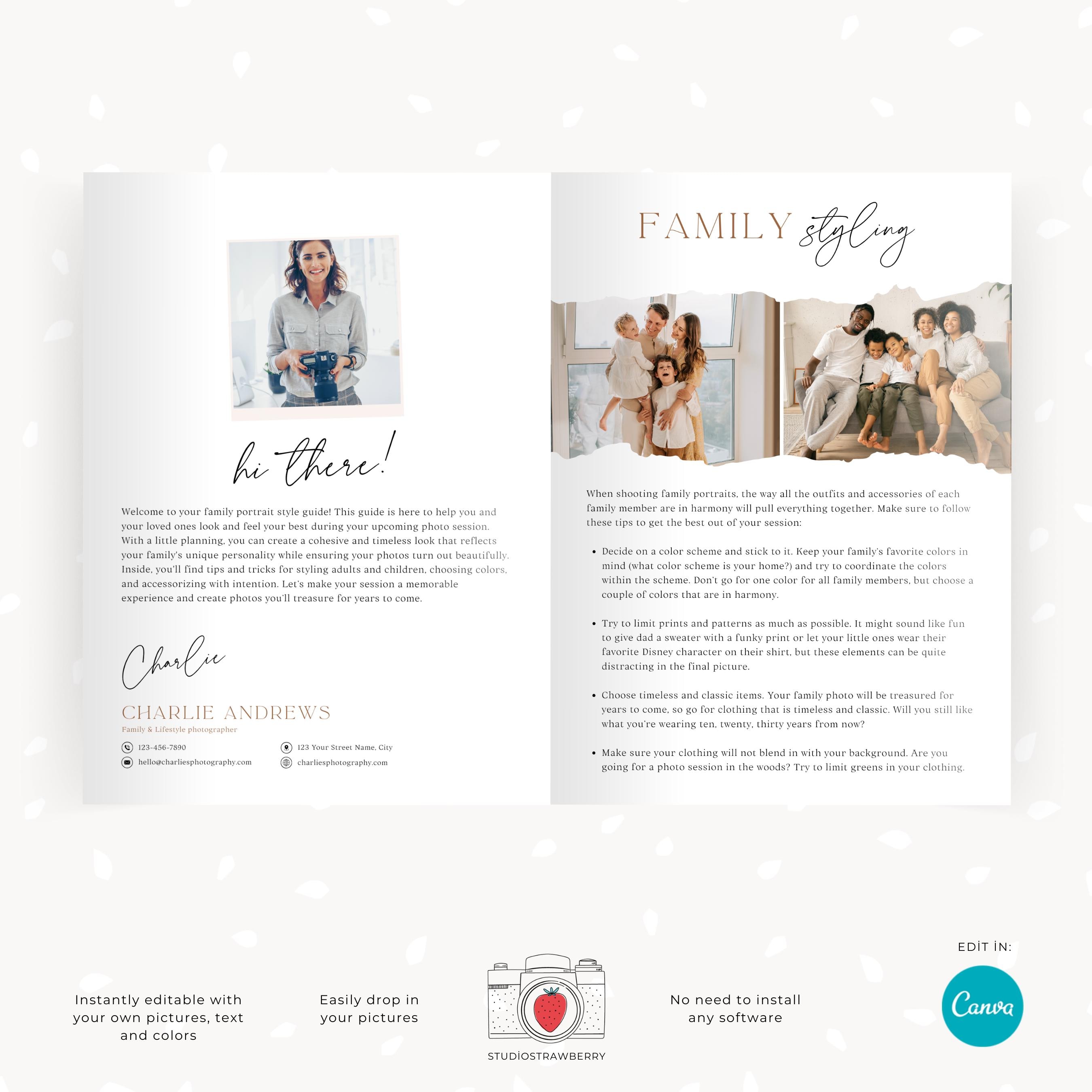 Photo Styling Guide Photography Style Guide Template, Editable Canva Client Styling Guide ...