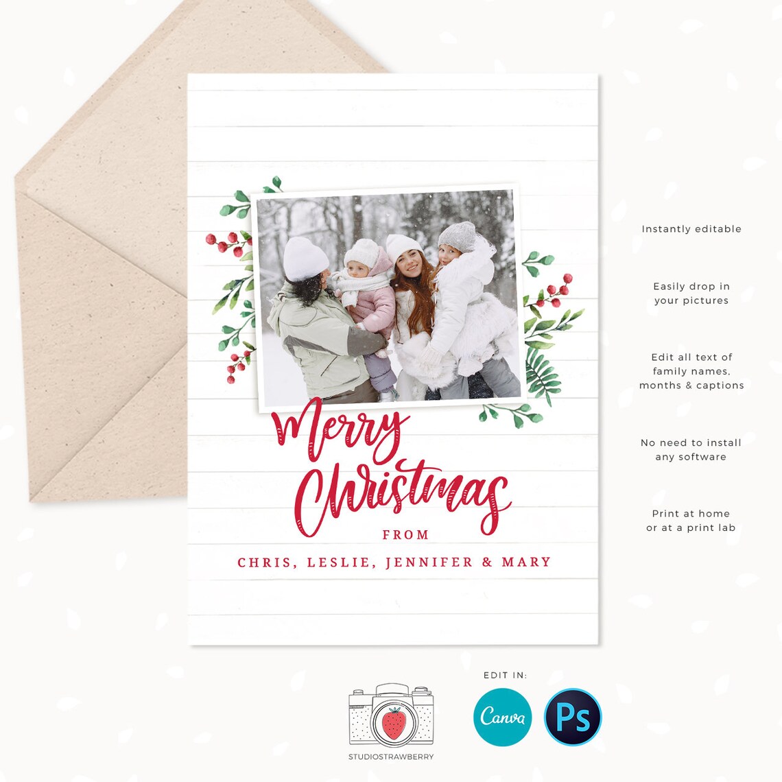 Year in Review Christmas Card Template 2021 Monthly Overview | Etsy