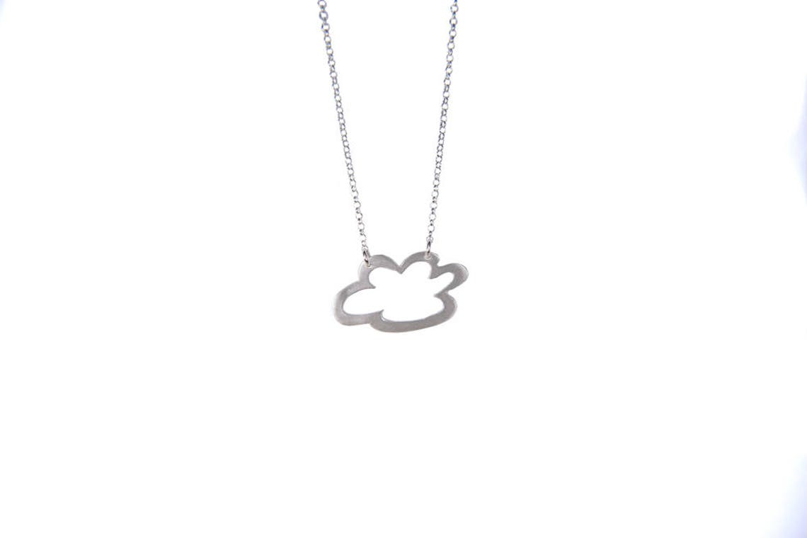 Cloud Necklace Sterling Silver Cloud Pendant Weather Etsy