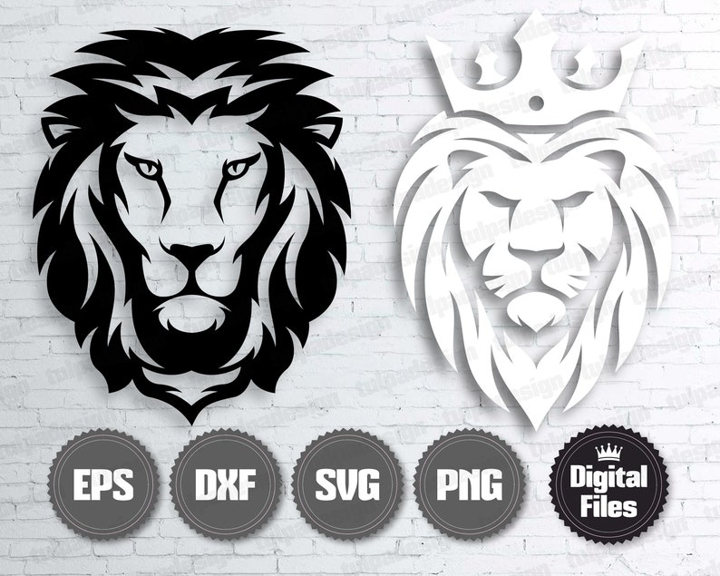 Download Lion Head with Crown SVG Lion Svg Cut File for Cricut Lion ...