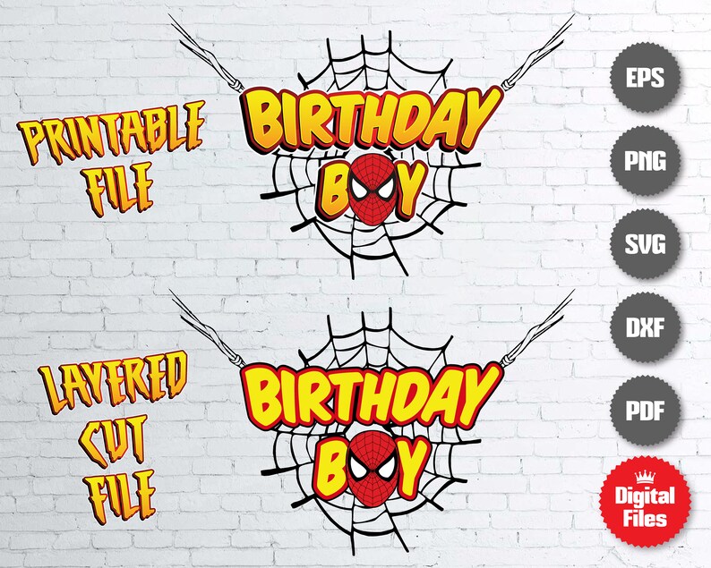 Download Spider Man Birthday Boy Svg Cut File Spider Man Printable | Etsy
