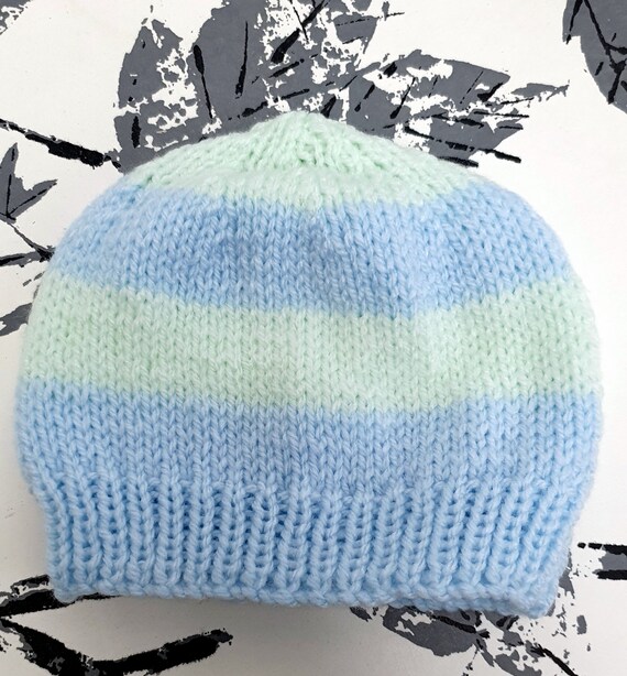 Brand New Hand Knitted Pastel Baby hat 0-3 6-9 Months 3-6 