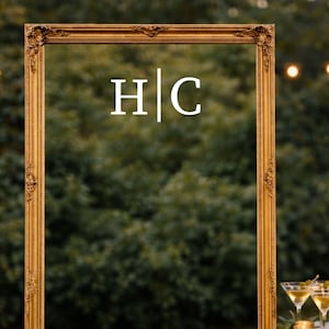 Wedding Initial Decal for Custom Mirror Decal Custom Initial Decal for Wedding Mirror Sign Personalized Bride Groom Initial Mirror Sticker