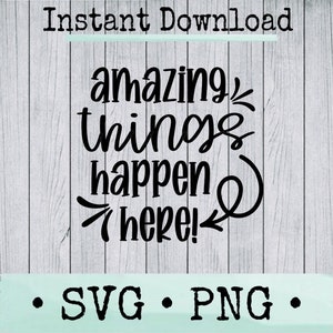 Amazing Things Happen Here SVG File for Teacher Classroom Décor, Whiteboard Decal for Affirmation Sign, Classroom Door SVG for Cricut Users