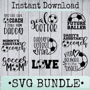 Paquete SVG de fútbol para usuarios de Cricut Regalo de baby shower para entrenador de fútbol Anuncio de bebé PNG para atuendo del día del juego Camiseta de regalo para mamá futbolera