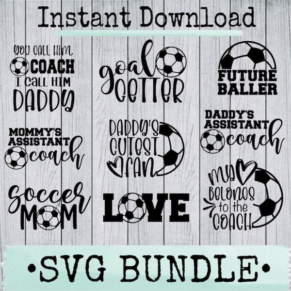 Soccer SVG Bundle for Cricut Users, Baby Shower Gift for Soccer Coach, Baby Announcement PNG for Game Day Outfit, Soccer Mom Shirt Gift