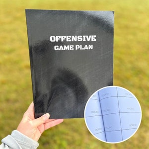 Offensive Game Plan Notebook for Football Coach 100 Page Playbook with Blank Linemen Diagrams for Drawing up Plays Gift for Coach
