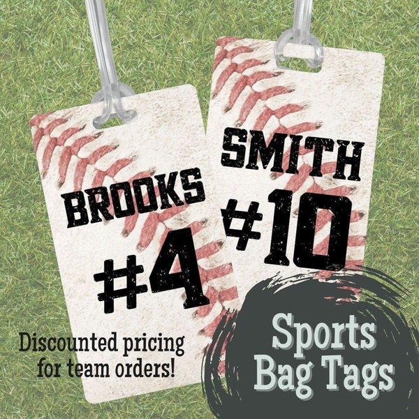 Personalized Baseball Bag Tags for Team Gifts Sports Equipment Tag for Team Players Custom Bat Bag Name Tag Number Gear Tag Baseball Gift