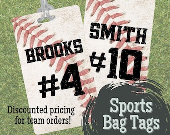 Personalized Baseball Bag Tags for Team Gifts Sports Equipment Tag for Team Players Custom Bat Bag Name Tag Number Gear Tag Baseball Gift