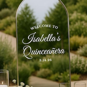 Quinceanera Birthday Decal for Mirror Decorations Quinceanera Welcome Birthday Sign Party Backdrop for Birthday Decor Birthday Mirror Decal