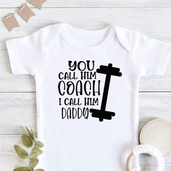 Weightlifting Baby Announcement, Powerlifting Coach Gift, Exercise Baby Bodysuit, Crossfit Baby Clothes, Crossfit Mom, Fitness Coach Gift