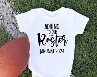Sports Baby Announcement for Coach Pregnancy Reveal Football Basketball Baseball Announcement of Coach Kid Adding to Roster Soccer Reveal