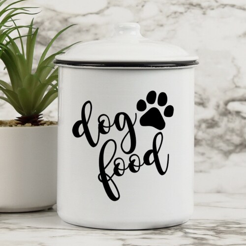 Dog Food Vinyl Decal Label Dog Food Container Decal Dog Bowl Etsy