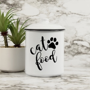 Cat Food Vinyl Decal Label Cat Food Container Decal Cat Bowl Decal Cat Food Sticker Label for Cat Food Storage Cat Decal for Cat Gift