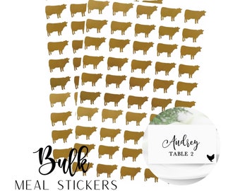 Bulk Meal Choice Stickers (Set of 100), Wedding Meal Indicator, Food Choice Icon, Entree Selection Sticker, Minimalist Menu Choice Decals