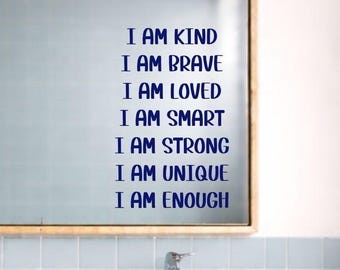 Kids Daily Affirmation Decal for Mirror Affirmation Custom Kid Mirror Decal Self Love Reminders Daily Motivation Sticker Bathroom Decal
