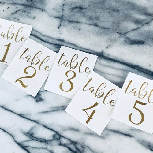 Wedding Table Number Vinyl Decals/ Wedding Table Numbers/table Etsy