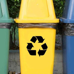 Recycle Symbol Vinyl Decal for Recycle Bin Sticker Recycling Decal for Labeling Trash Bins Recycle Sign Decal Recycle Indicator Sticker
