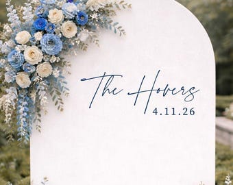 Custom Last Name Wedding Decal for Mirror Wedding Vinyl Established Date Decal for Wedding Mirror Decal Wedding Name Date for Custom Sign