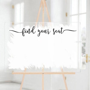 Find Your Seat Decal for Wedding Vinyl Seating Chart Sign Calligraphy Seat Sticker for Wedding Mirror Decal Seating Chart Reception Seating
