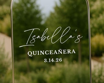 Quinceanera Birthday Decal Custom 15th Birthday Welcome Sign Birthday Mirror Vinyl Decal Party Backdrop Decoration Quinceanera Mirror Sign
