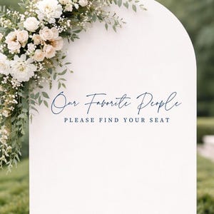 Our Favorite People Decal for Calligraphy Wedding Seating Chart Sign for Painted Acrylic Sign Please Find Your Seat Mirror Vinyl Decal
