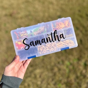 Personalized Snack Container for Kids Snackle Box for Toddler Travel Snack Box for Gift Idea Charcuterie On the Go Adult Snack Container
