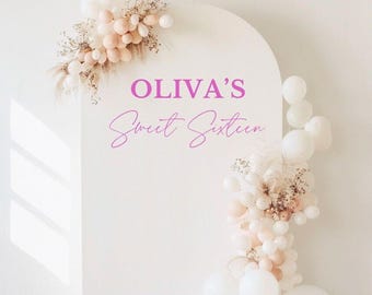 Sweet Sixteen Decal for Birthday Welcome Sign Backdrop Birthday Party Girl Sweet 16 Decor for Birthday 16 Year Old Girl Party Decal Sign