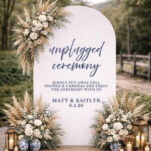 Create a meaningful moment with this unplugged ceremony decal, a modern wedding sign asking guests to put away phones and be fully present.