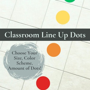 Custom Line Up Floor Spots for Colored Line Order Decals Colored Classroom Line Up Dots for Line Helpers Line Leader Rainbow Dots for Class