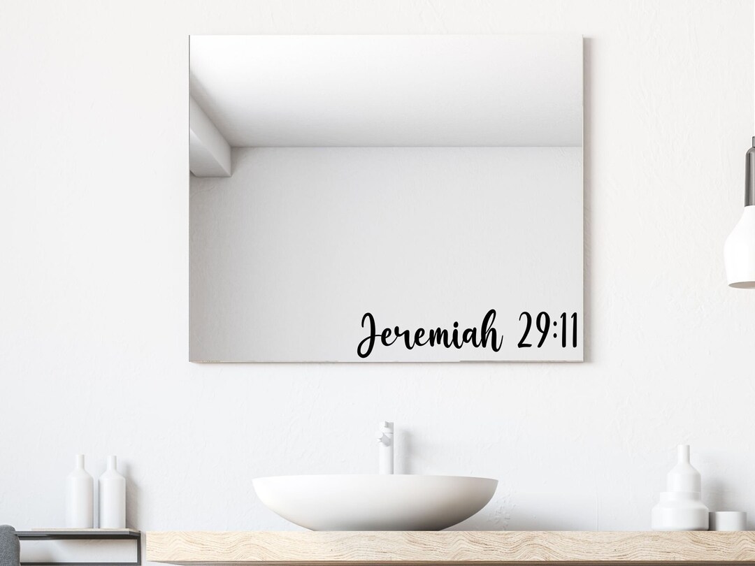 Bible Verse Vinyl Decal for Bedroom or Bathroom Mirror, Scripture