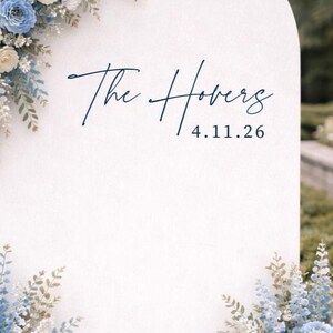 Custom Last Name Wedding Decal for Mirror Wedding Vinyl Established Date Decal for Wedding Mirror Decal Wedding Name Date for Custom Sign image 15